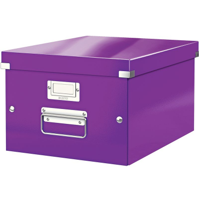 Короб архивный ламинированный картон Leitz Click-n-Store 29х20х37см сборный WOW фиолетовый