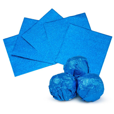Обертка для конфет фольгированная 8х8см синяя 100шт