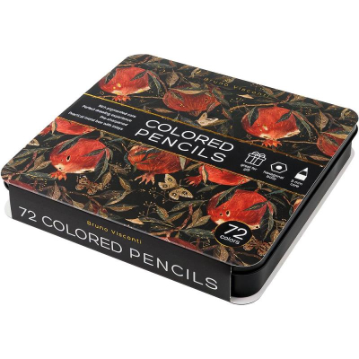 Карандаши  72цв BrunoVisconti® 'Flora' Гранат пластиковые в металлической коробке