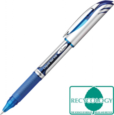 Ручка гелевая Pentel 0.7мм EnerGel с резиновой манжетой синяя