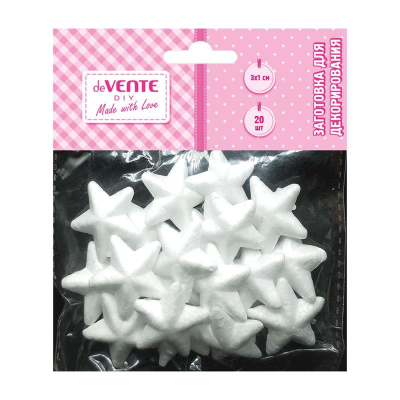 Заготовка для декорирования из пенопласта deVENTE 'Звезда'  3х3х1см 20шт