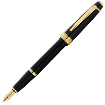 Ручка перьевая Cross 'Bailey Light' Polished Black Resin and Gold Tone перо Fine