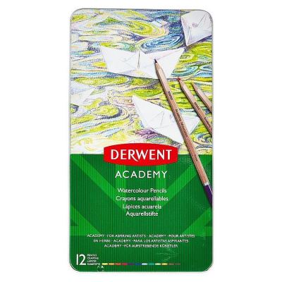 Карандаши акварельные Derwent Academy Watercolour 12цв в металлической коробке