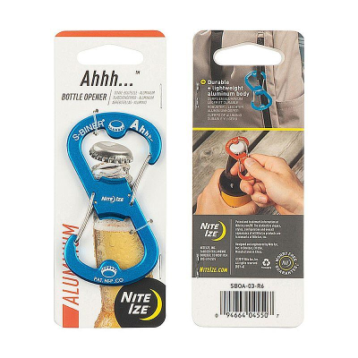 Карабин&nbsp;&nbsp;с открывашкой Nite Ize S-Biner® Ahhh Aluminum Bottle Opener алюминиевый синий