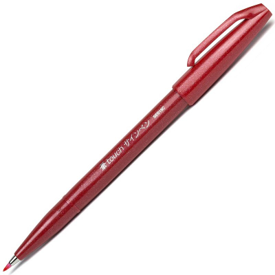 Ручка-кисточка капиллярная художественная Pentel Arts Brush Sign Pen красная