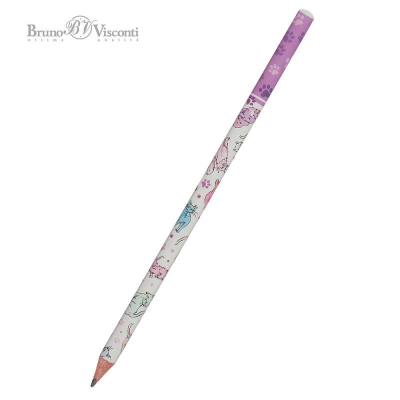 Карандаш BrunoVisconti® 'HappyGraphix' HB трехгранный корпус 'Коты'