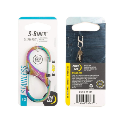 Карабин стальной с блокировкой Nite Ize S-Biner® SlideLock® 3 Spectrum