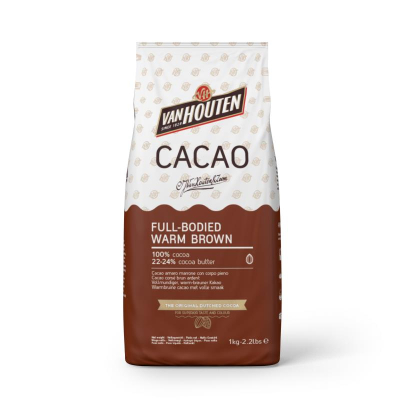 Какао-порошок Van Houten коричневый 22-24% алкализованный 0,25кг