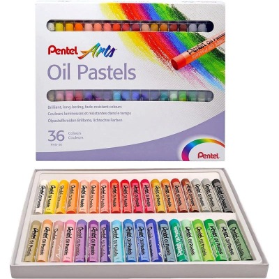 Пастель масляная Pentel Arts Oil Pastels 36цв d-8мм 60мм в картонной коробке