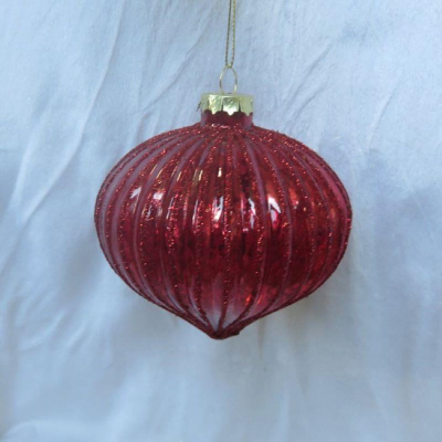 Шар 100мм красный 'Луковка' стекло