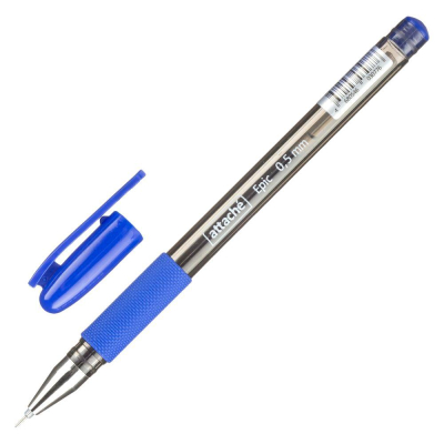 Ручка гелевая Attache 0.5мм 'Epic' с резиновой манжетой игольчатый стержень синяя