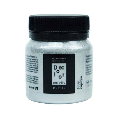 Краска акриловая художественная Деколор серебро  50мл