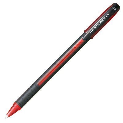 Роллер Uni-Ball 0.5мм Jetstream-101 с резиновой манжетой красный