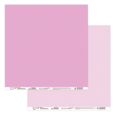 Бумага для скрапбукинга Mr.Painter 30.5 х30.5см 190г 'Горошек/клетка' розовая