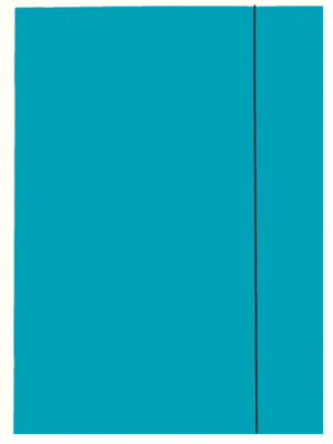 Папка с резиновой застежкой картонная A4 до 400л с 3 клапанами Esselte глянцевая голубая