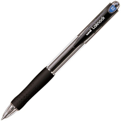 Ручка шариковая автоматическая Uni-Ball 0.5мм Laknock с резиновой манжетой черная