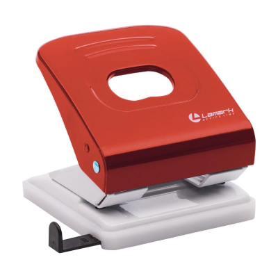 Дырокол  30л Lamark 'Metallic' металлический красный