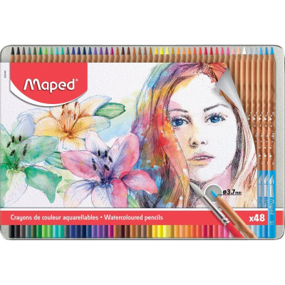 Карандаши акварельные Maped 'Artist '&nbsp;&nbsp;48цв +кисть в металлической коробке