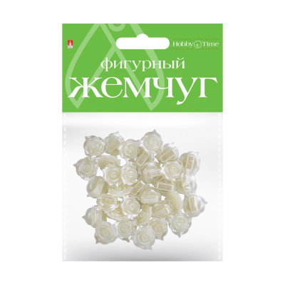 Бусины декоративные акриловые Hobby Time фигурные 13мм  30шт 'Жемчуг Розочки'