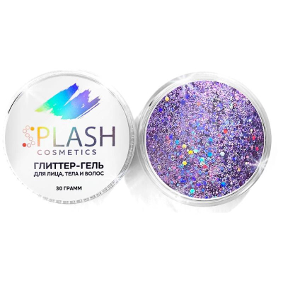 Гель для лица, тела и волос SPLASH с блестками  30г 'HOLO VIOLET'