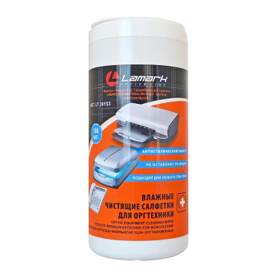 Салфетки для очистки пластиковых поверхностей Lamark антистатические 100шт в тубе