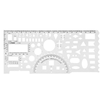 Линейка офицерская командирская 20см СТАММ прозрачная