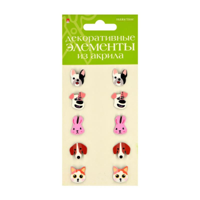 Элемент декоративный акриловый Hobby Time 10шт 'Животные'