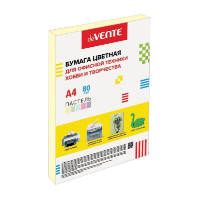 Бумага цветная A4 deVENTE&nbsp;&nbsp;80г пастель желтая&nbsp;&nbsp;50л