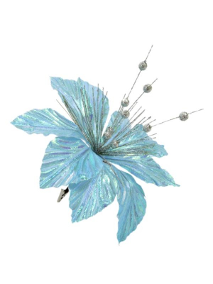 Цветок на прищепке 27х27см Лилия голубая
