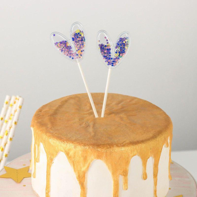 Топпер 'Конфети сердечко' 12.5х7см 2шт