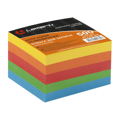 Куб для записей  цветной 8.5х8.5х5.3см Lamark 5цв х100л Яркий 80г/м² проклеенный