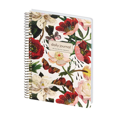 Ежедневник A5 BrunoVisconti® 'Cute diary' 272стр твердая обложка на спирали 'Flora' Пионы