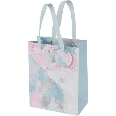 Пакет подарочный бумажный BrunoVisconti® 'Primavera' 18х23x10см матовый Soft touch фольга золото с ручками