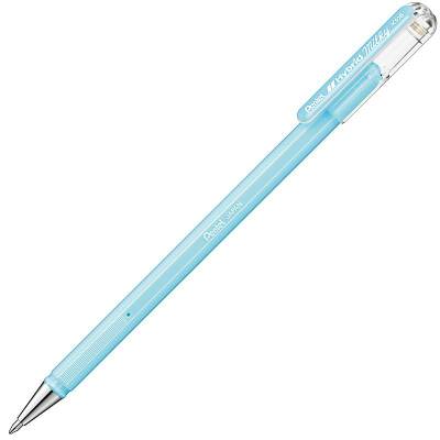Ручка гелевая Pentel 0.8мм Hybrid Milky пастельная голубая
