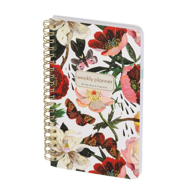 Еженедельник A5 BrunoVisconti® 'Cute diary' 144стр твердая обложка на гребне 'Flora' Пионы