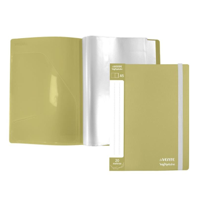 Папка A5&nbsp;&nbsp;20 карманов deVENTE 'sigNATURE' с дополнительным внутренним карманом на резиновой застежке Оливковая