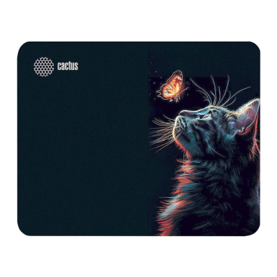 Коврик для мыши с текстильным покрытием Cactus Мини 220х180x2мм 'Night Cat'