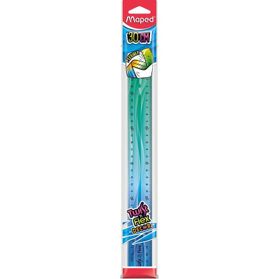 Линейка пластиковая  30см Maped Twist'n Flex Decor из неломающейся пластмассы двусторонняя шкала в блистере