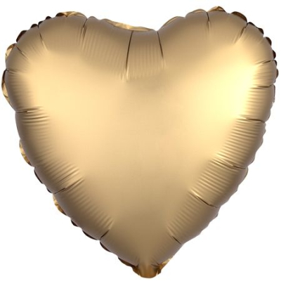 Шар воздушный фольгированный Сердце золотой сатин Anagram 48см
