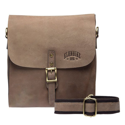 Сумка Klondike 1896® 25х28х7см 'Brad' 1 отдел с ремнем кожа коричневая