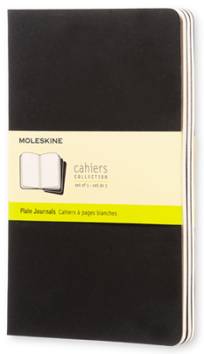 Записная книжка A5  40л без линовки Moleskine® Cahier Large 3шт обложка с  черная