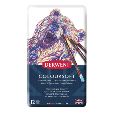 Карандаши Derwent Coloursoft 12цв в металлической коробке