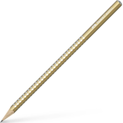 Карандаш Faber-Castell Grip Sparkle Pearl B=2 трехгранный антискользящий корпус золотой