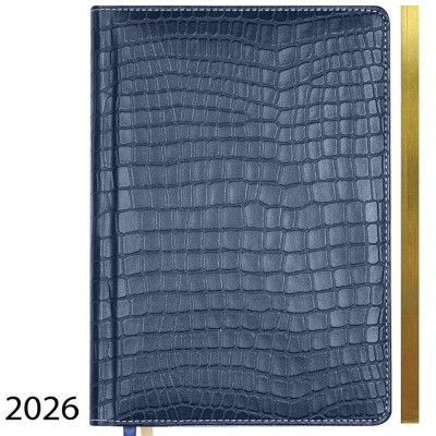 Еженедельник 2026 A4 deVENTE 'Wild' 128стр тонированный блок твердая обложка с поролоном искусственная кожа синий