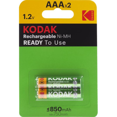 Аккумулятор Kodak 1.2V AAA/HR03&nbsp;&nbsp; 850mAh NiMH&nbsp;&nbsp;2шт предзаряженный в блистере