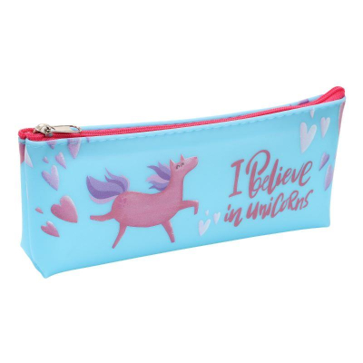 Пенал-косметичка Кокос 19х8х3см силикон на молнии 'Funny Unicorn'
