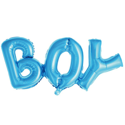 Шар воздушный фольгированный надпись 'Boy' голубой 91х36см в упаковке