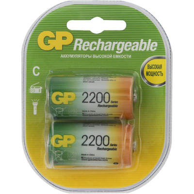 Аккумулятор GP&nbsp;&nbsp;1.2V C/LR14&nbsp;&nbsp;2200mAh NiMH 2шт предзаряженный в блистере
