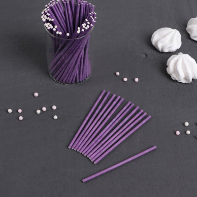 Палочки для кондитерских изделий пластиковые 10см 100шт фиолетовые
