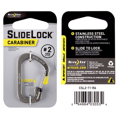 Карабин стальной с блокировкой Nite Ize SlideLock® Carabiner 2 серебристый